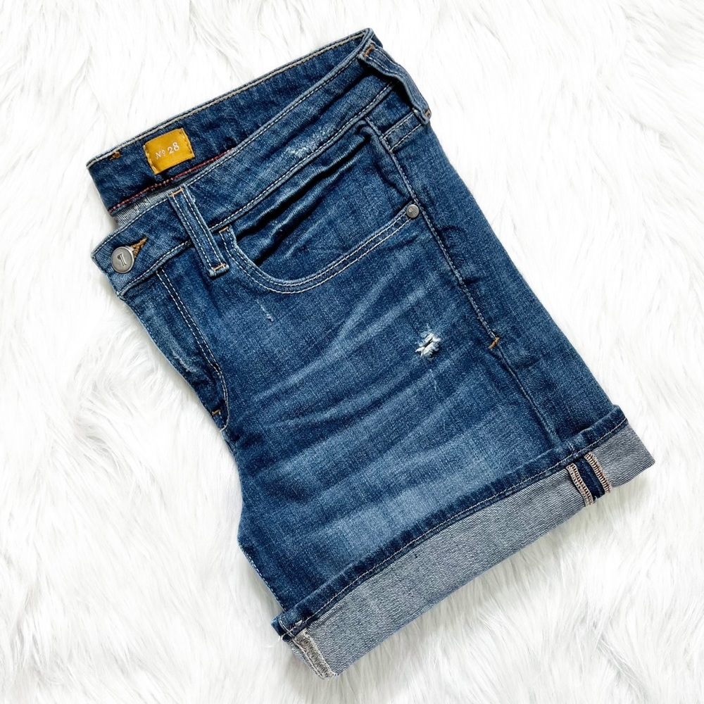 Anthropologie Distressed Medium Wash Jean Shorts